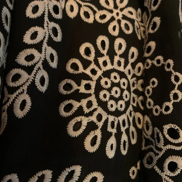 White House Black Market Black & Nude Strapless Embroidered MIDI Dress 10 NWT - Picture 6 of 11